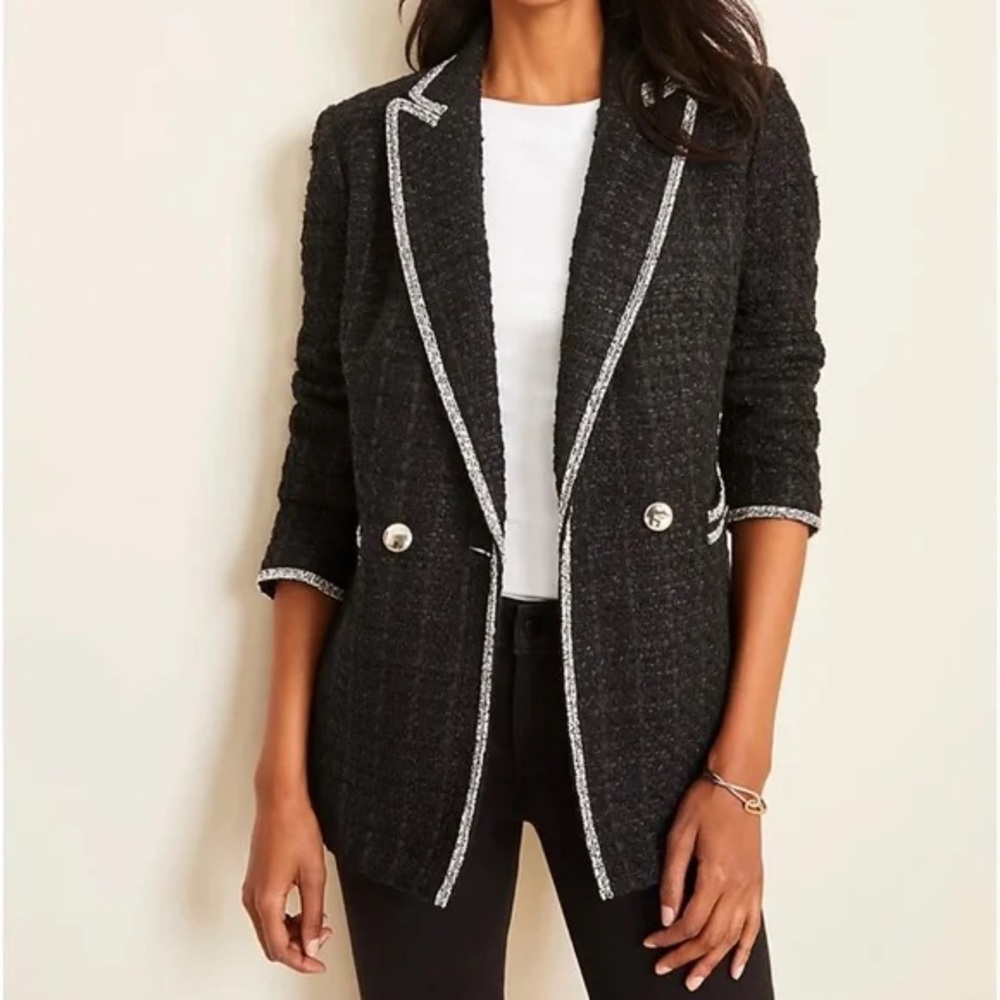 Ann Taylor Black Tweed Blazer